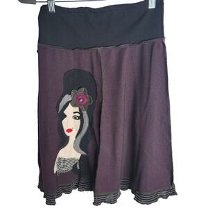 Indigo Planet Brown Skirt W/Face Size 38-40